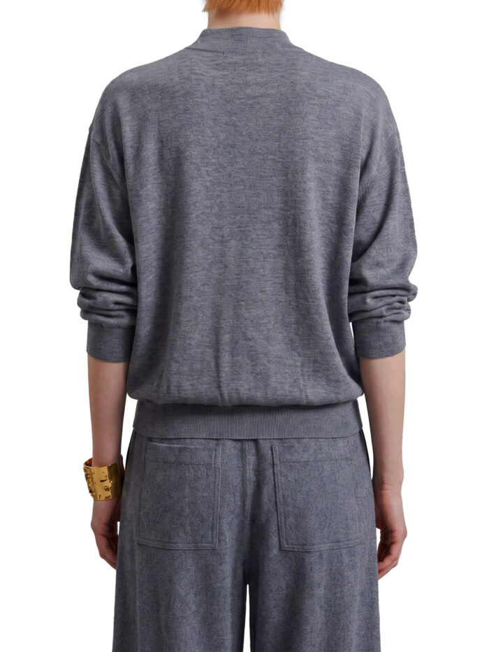 The Frankie Shop Grey melange Rue padded high neck sweater