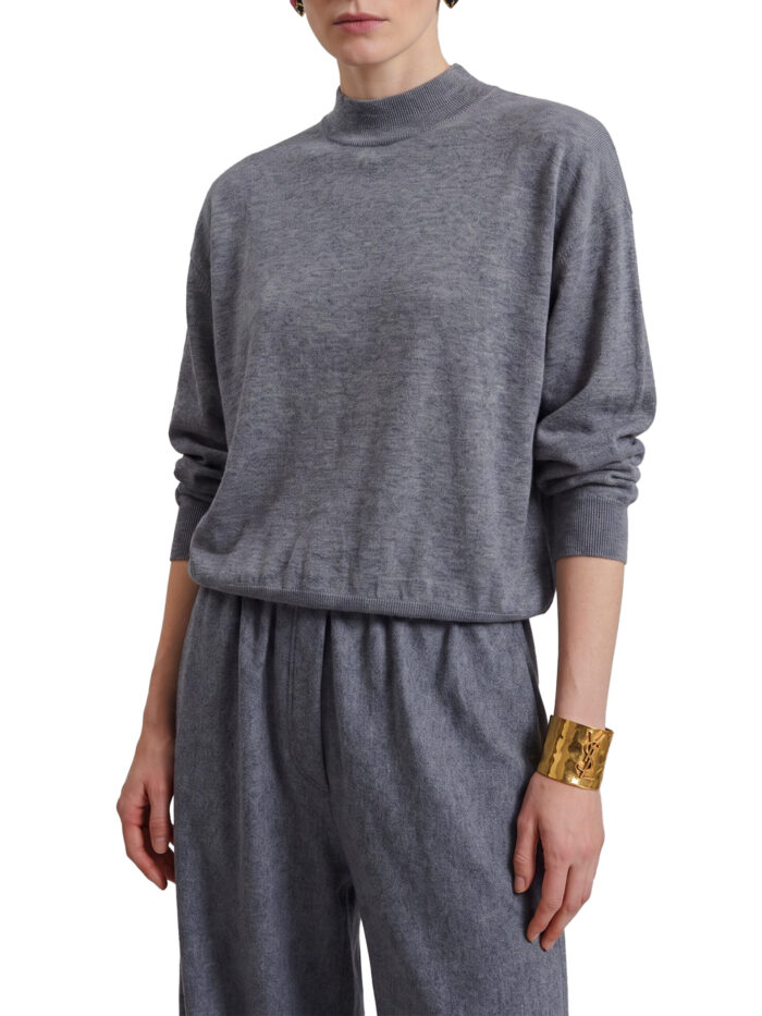 The Frankie Shop Grey melange Rue padded high neck sweater