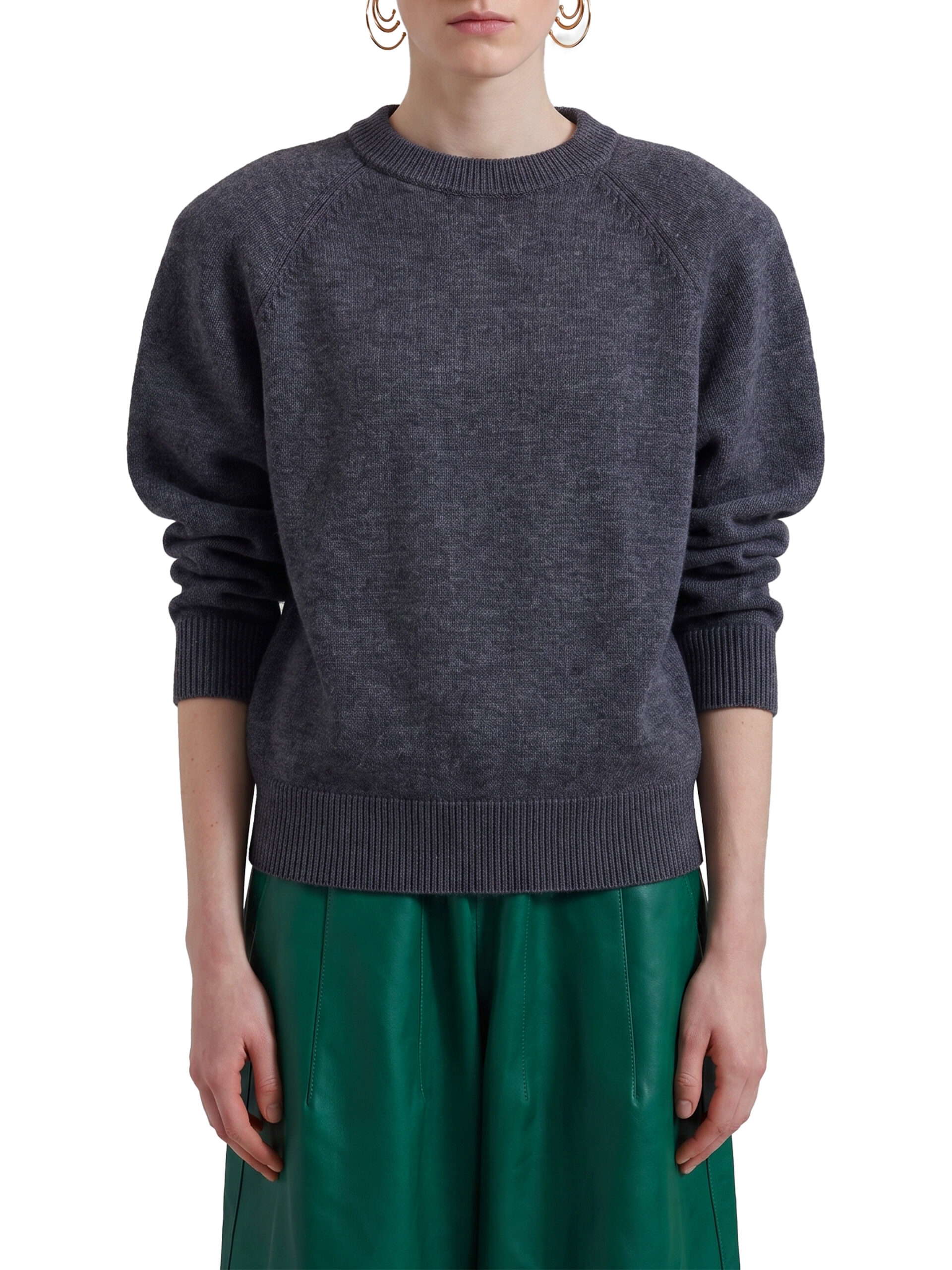 The Frankie Shop Dark grey Lina padded sweater