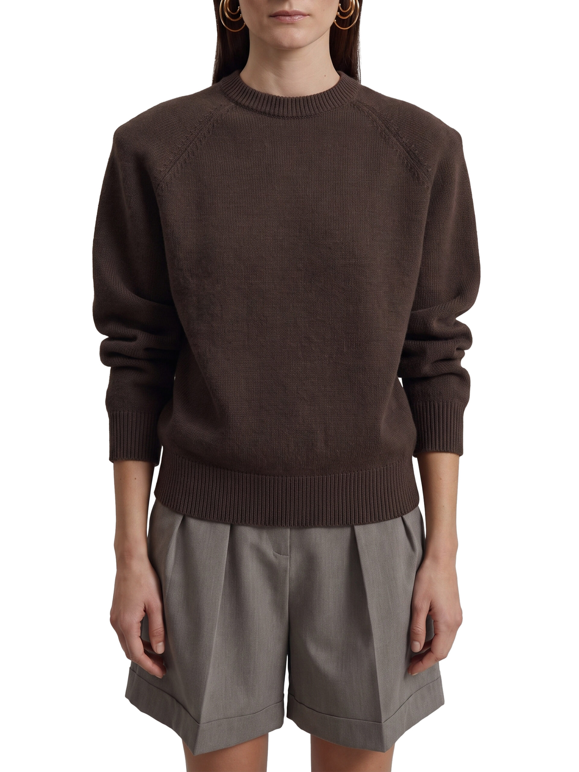 The Frankie Shop Brown Lina padded sweater