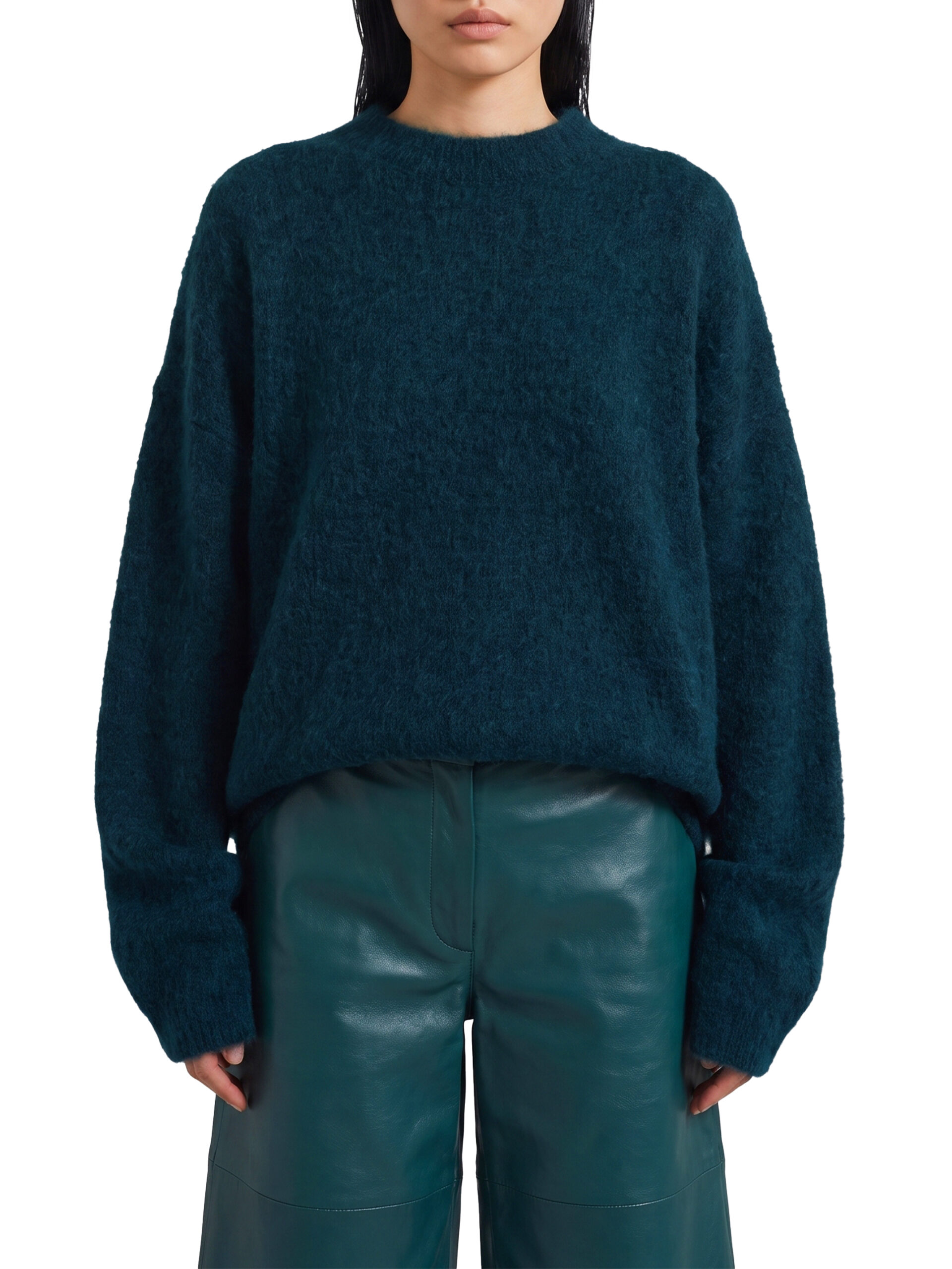 The Frankie Shop Bottle green Timea mohair fuzzy sweater