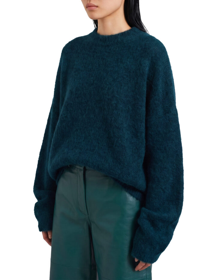The Frankie Shop Bottle green Timea mohair fuzzy sweater