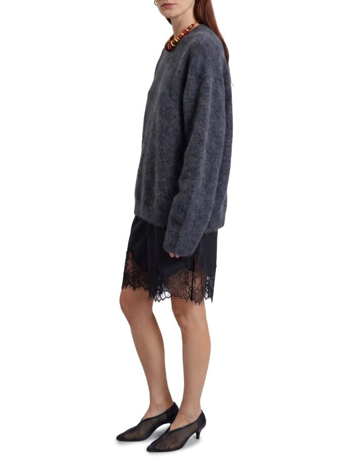 The Frankie Shop Dark grey Timea mohair fuzzy sweater