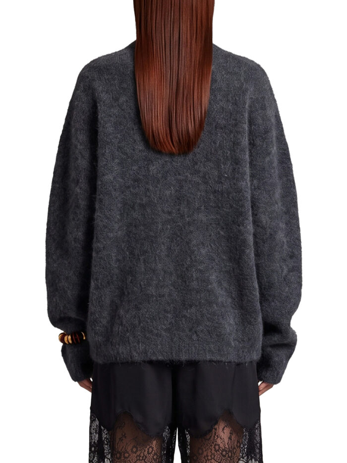 The Frankie Shop Dark grey Timea mohair fuzzy sweater
