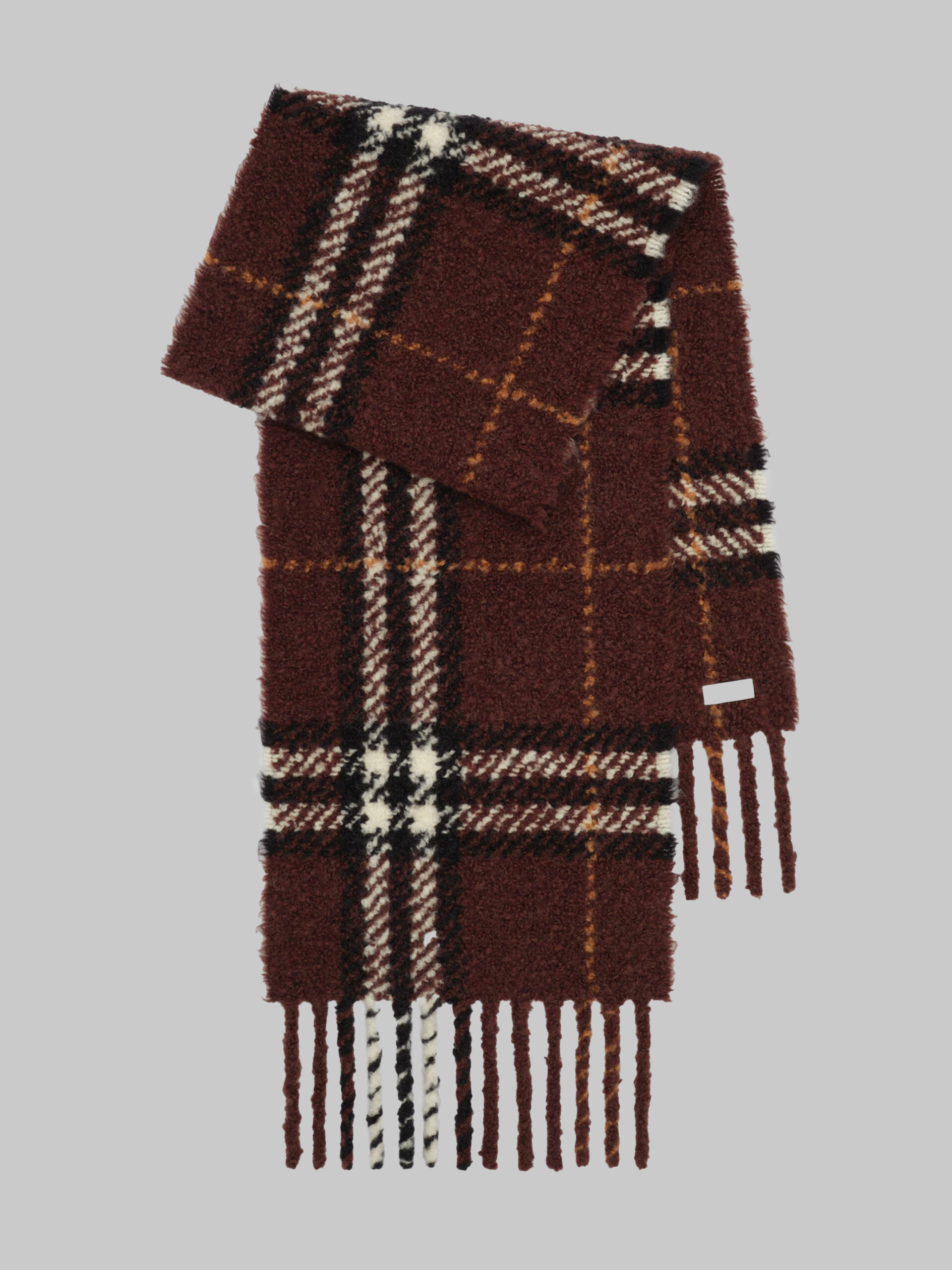 Burberry Brown Check bouclé scarf