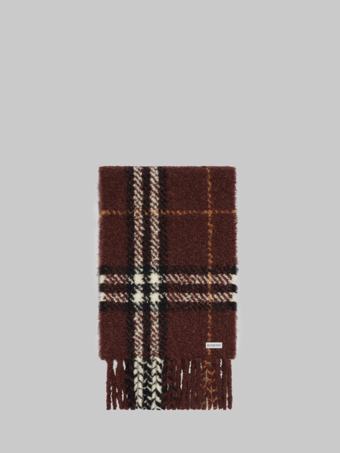 Burberry Brown Check bouclé scarf