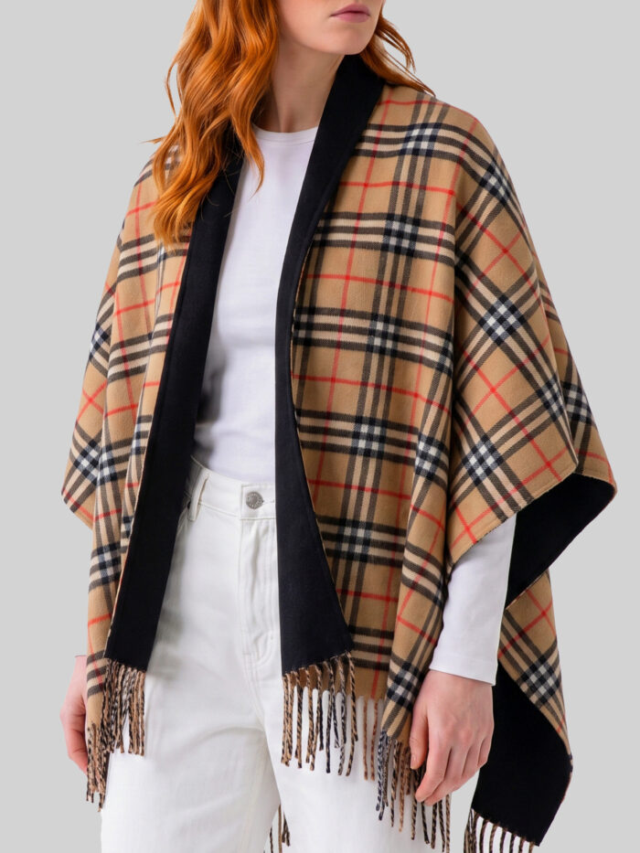 Burberry Reversible Check wool cape