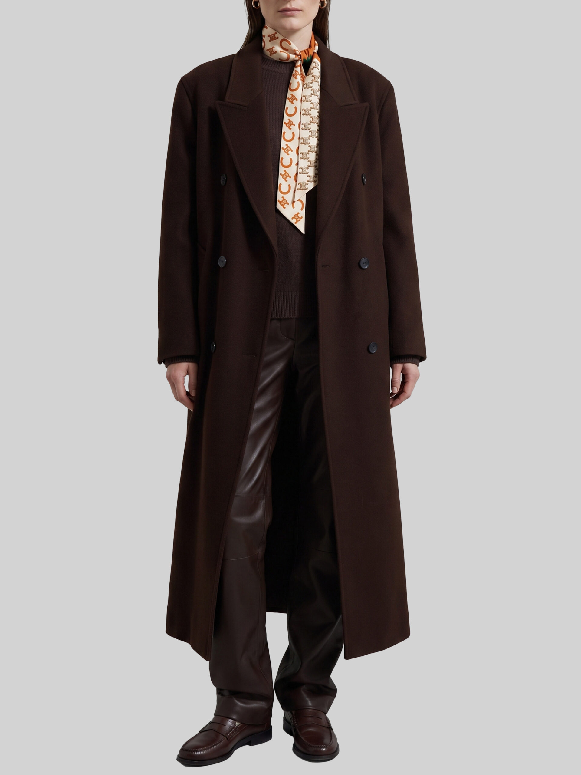 The Frankie Shop Dark brown Gala double-breasted coat