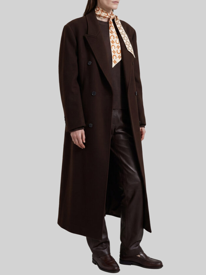 The Frankie Shop Dark brown Gala double-breasted coat