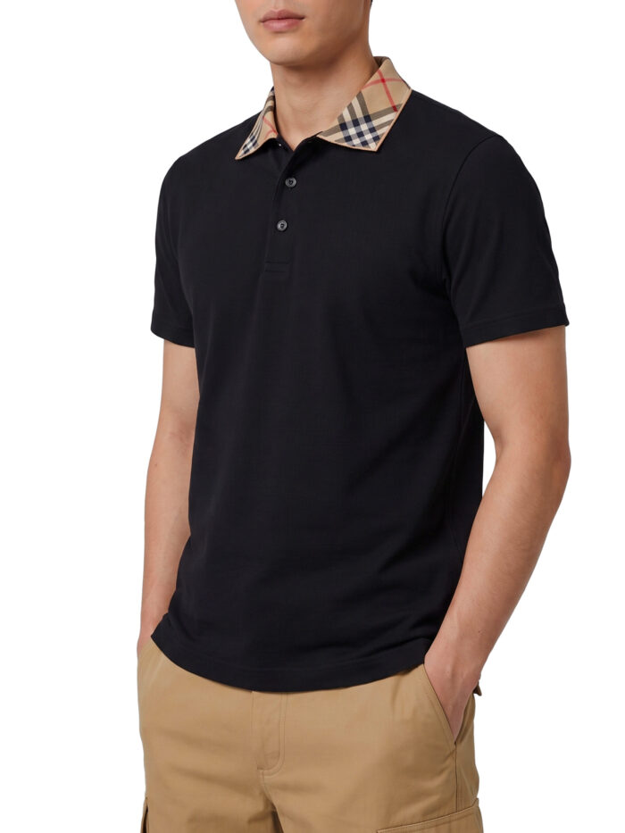 Burberry Check-collar cotton polo shirt