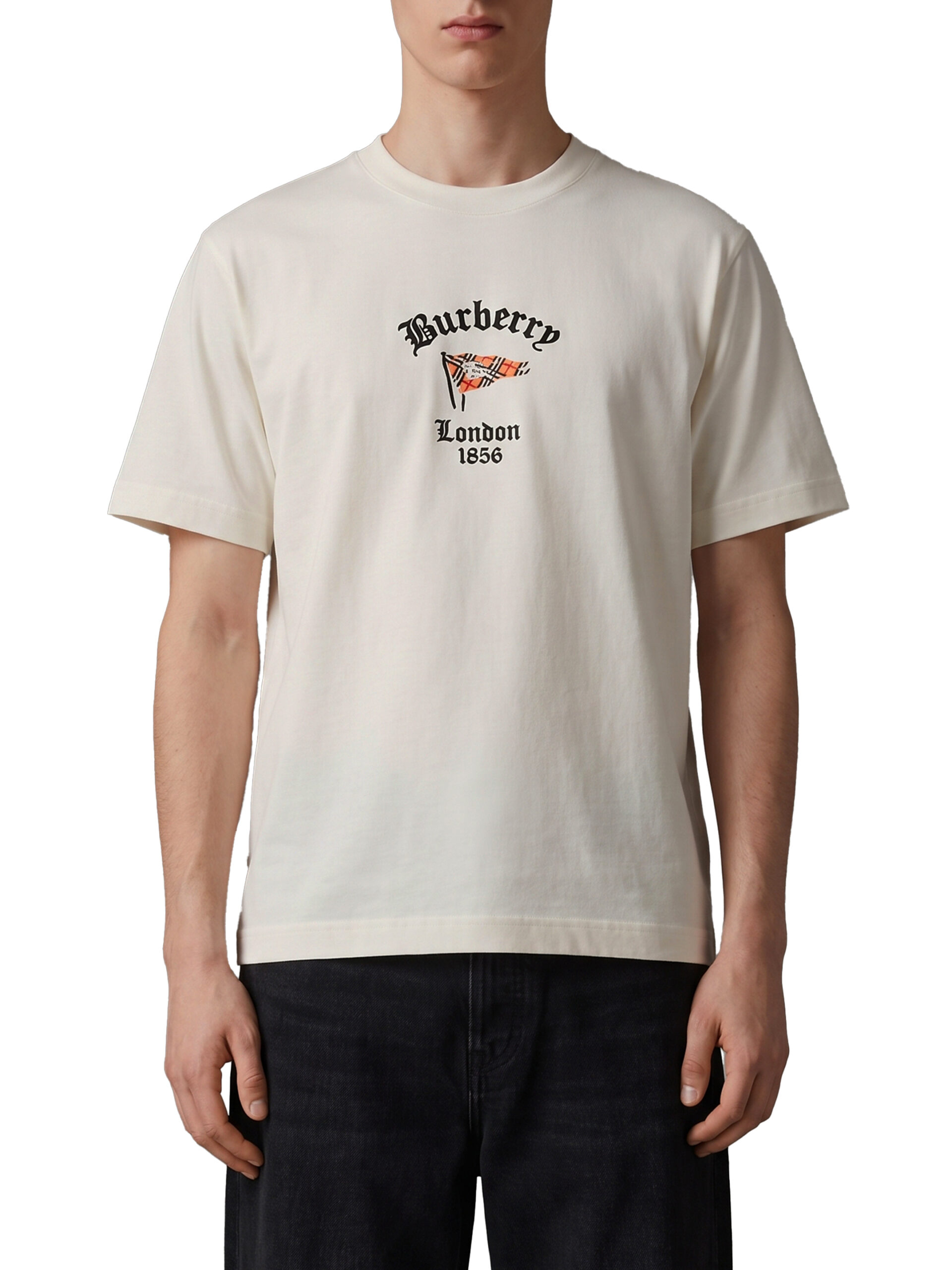 Burberry Cotton T-shirt with Check flag
