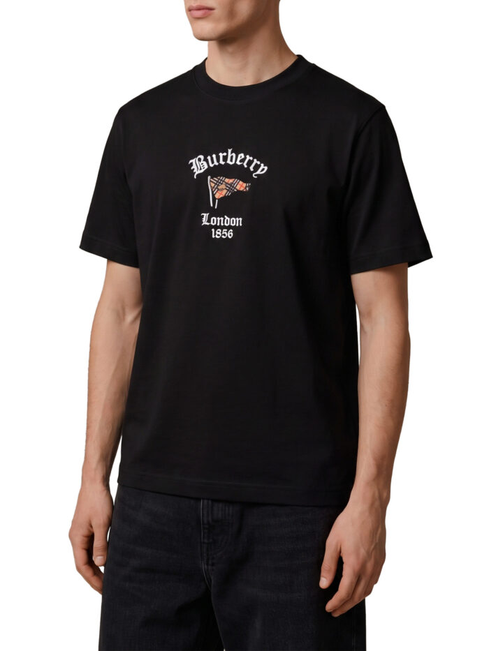 Burberry Cotton T-shirt with Check flag