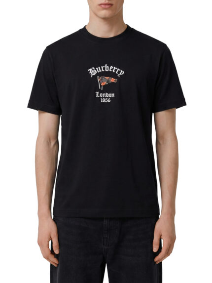 Burberry Cotton T-shirt with Check flag
