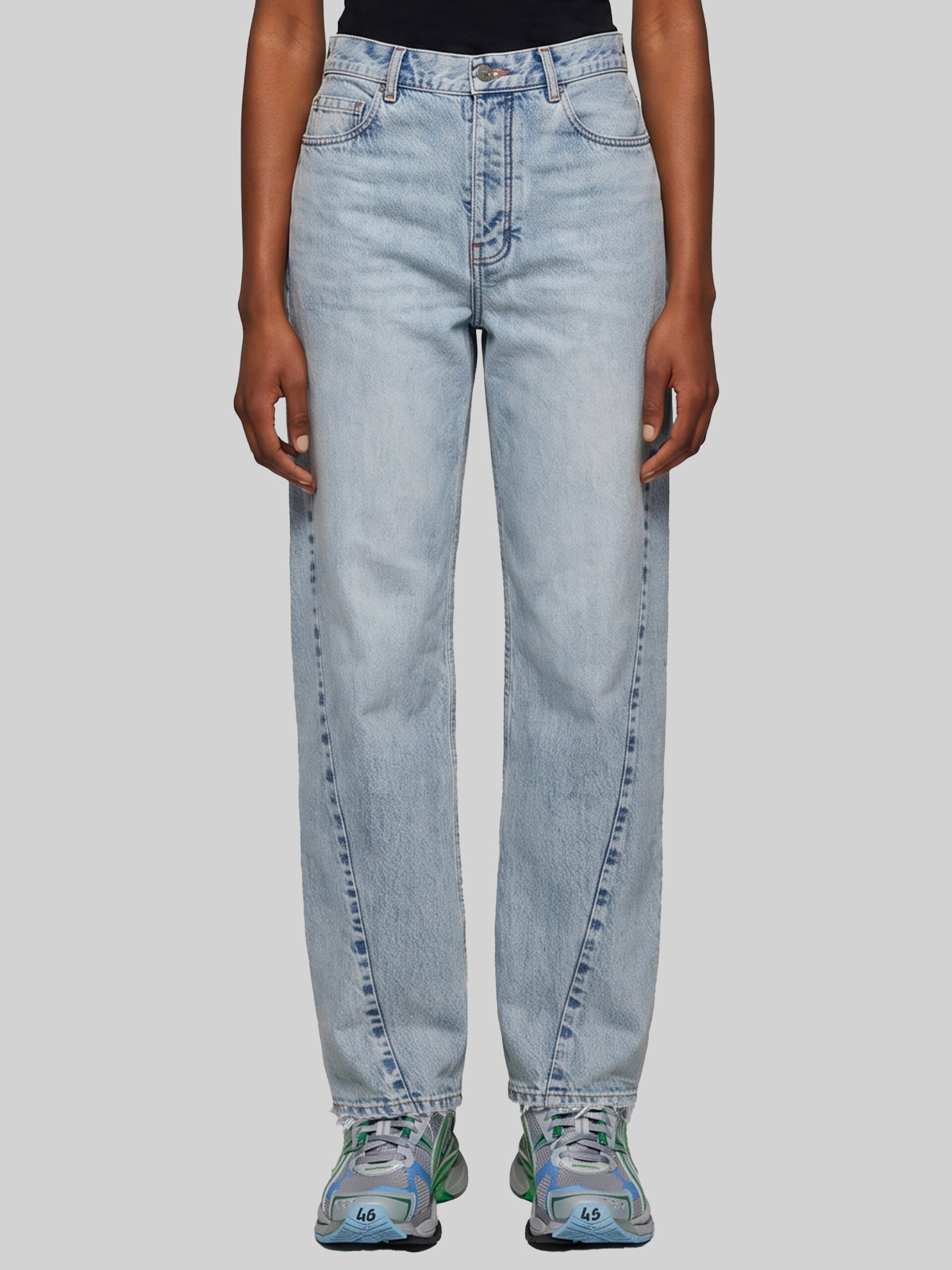 Balenciaga Light blue faded jeans with twisted seams