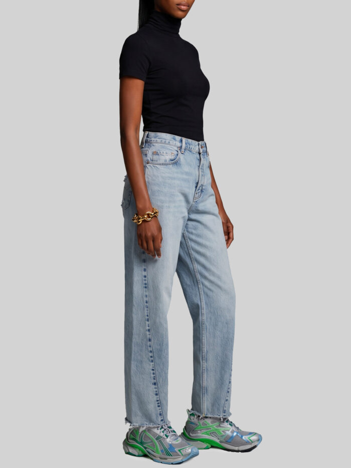 Balenciaga Light blue faded jeans with twisted seams