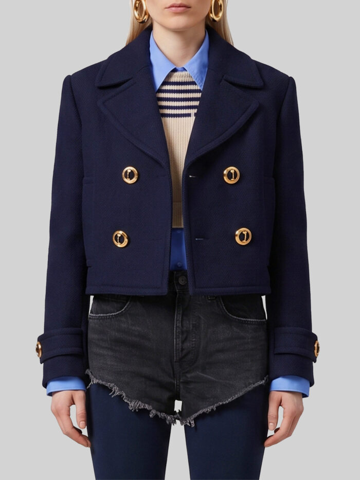balenciaga cropped navy peacoat Balenciaga Cropped navy peacoat