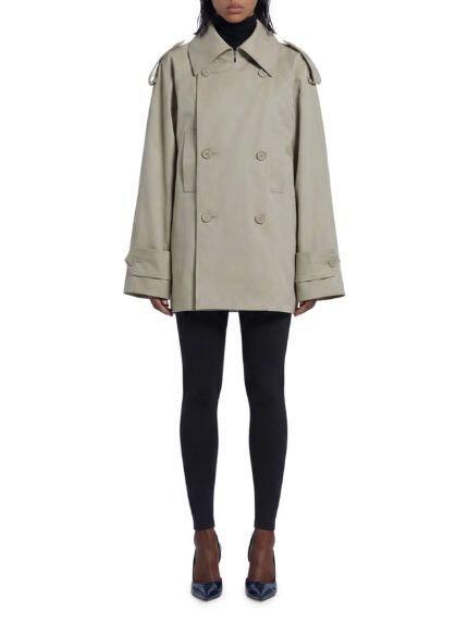 Balenciaga Light beige double-breasted trench coat