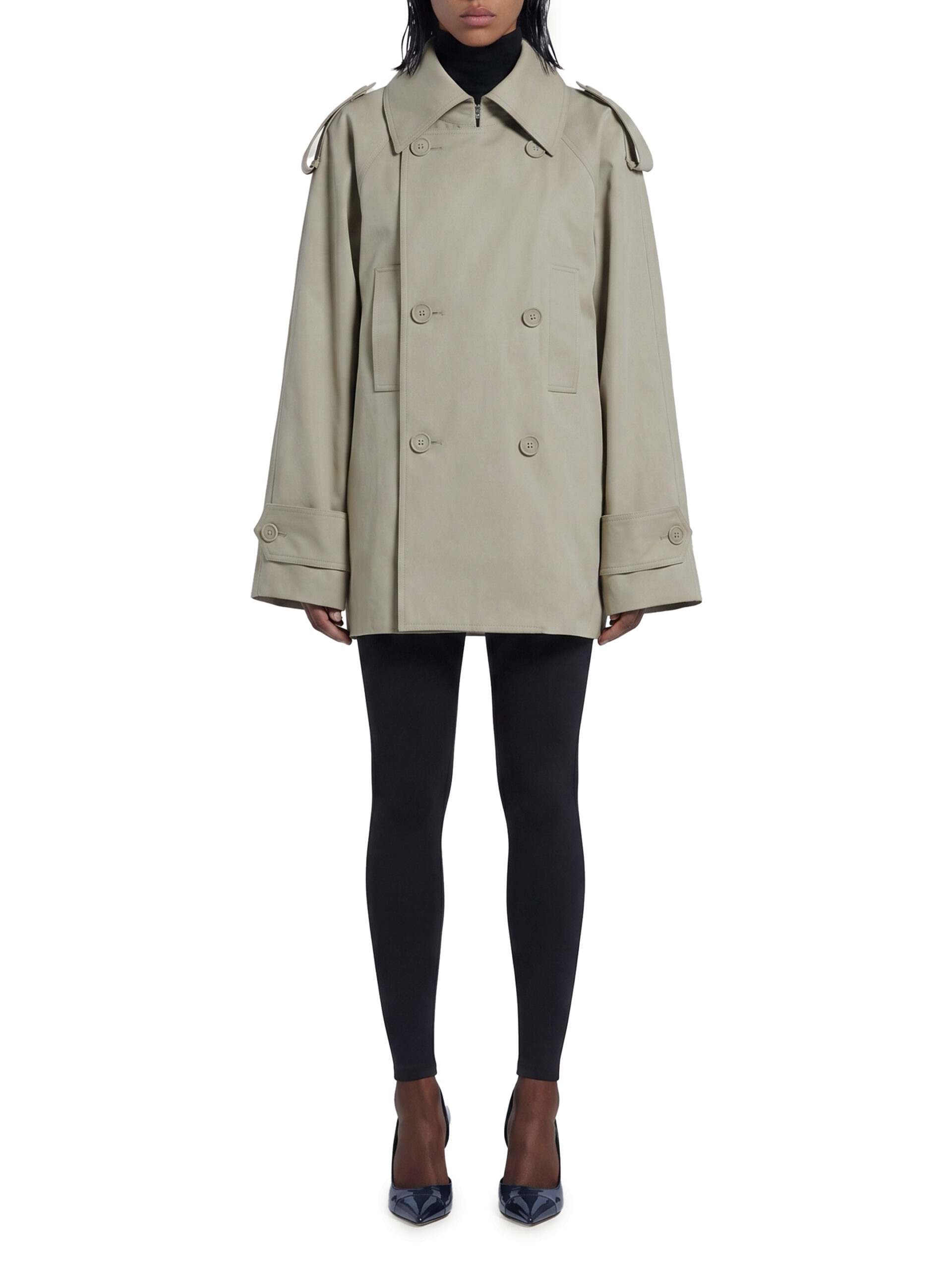 Balenciaga Light beige double-breasted trench coat