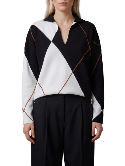 Max Mara Sala soft sweater in Argyle wool yarn