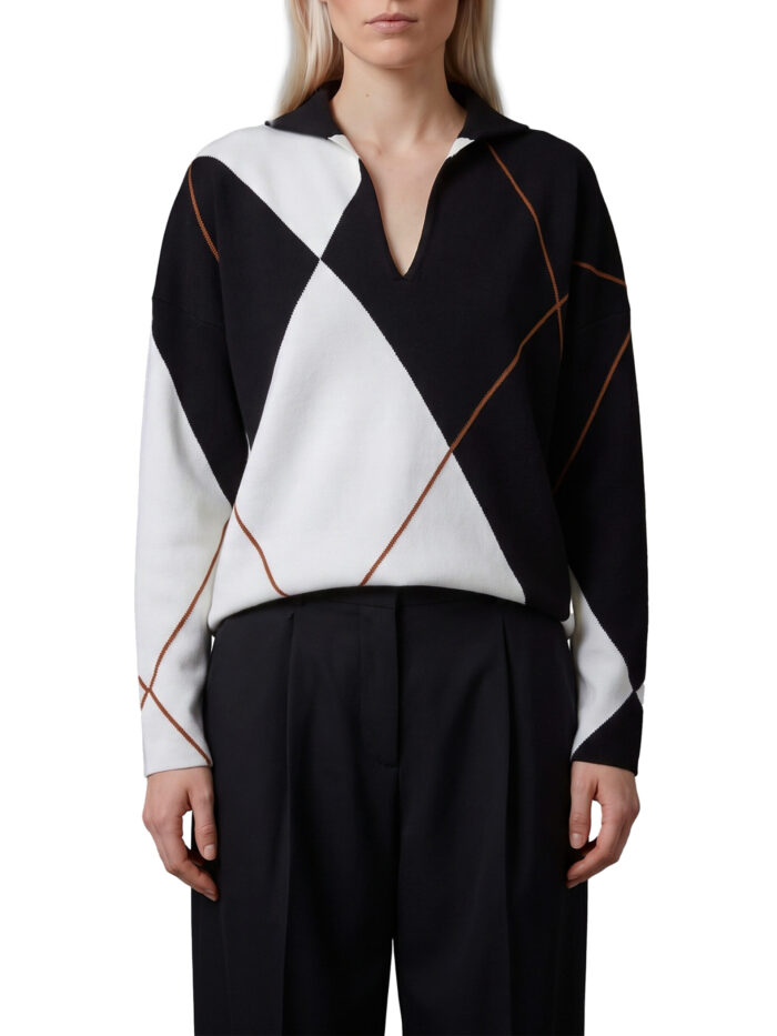 Max Mara Sala soft sweater in Argyle wool yarn