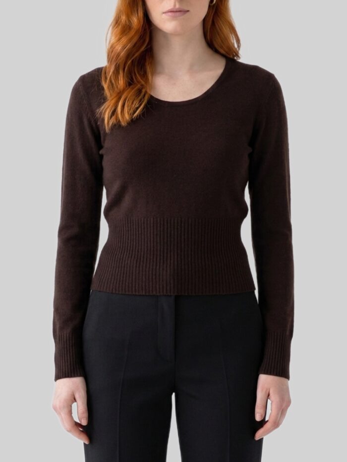 Max Mara Dark brown crewneck Vetta top