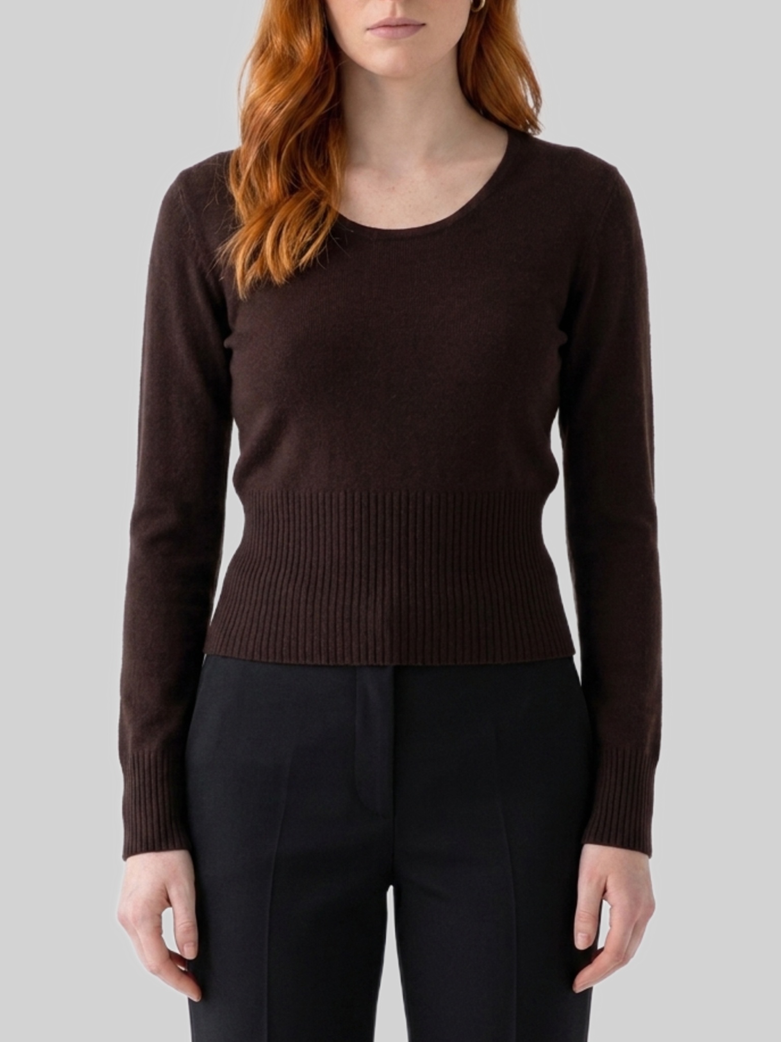 Max Mara Dark brown crewneck Vetta top