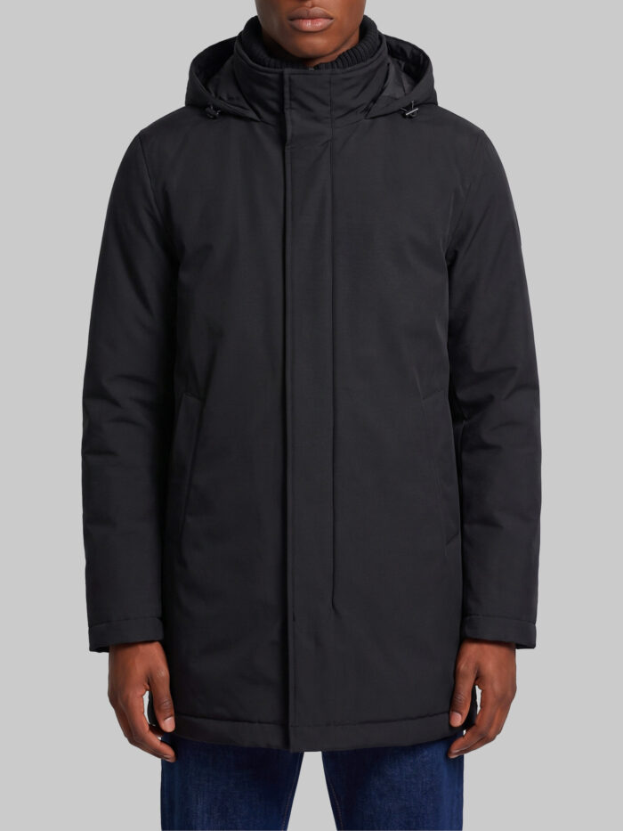 herno black knit collar jacket Herno Black knit-collar jacket