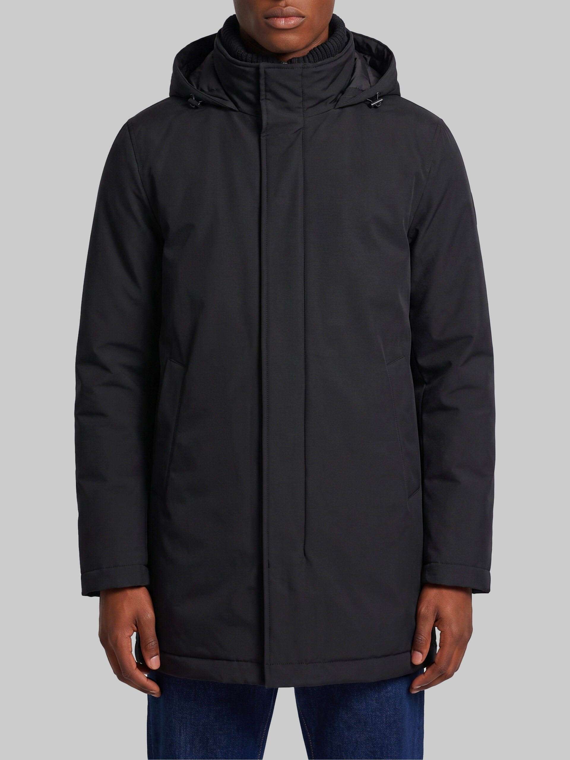 Herno Black knit-collar jacket