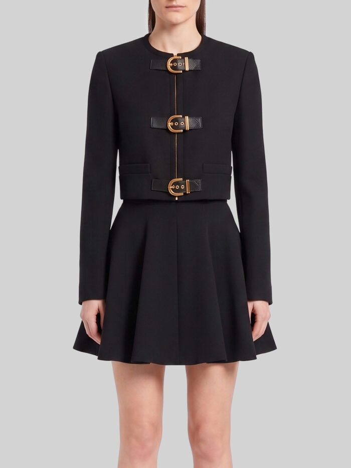 versace crop natté wool jacket Versace Crop natté wool jacket