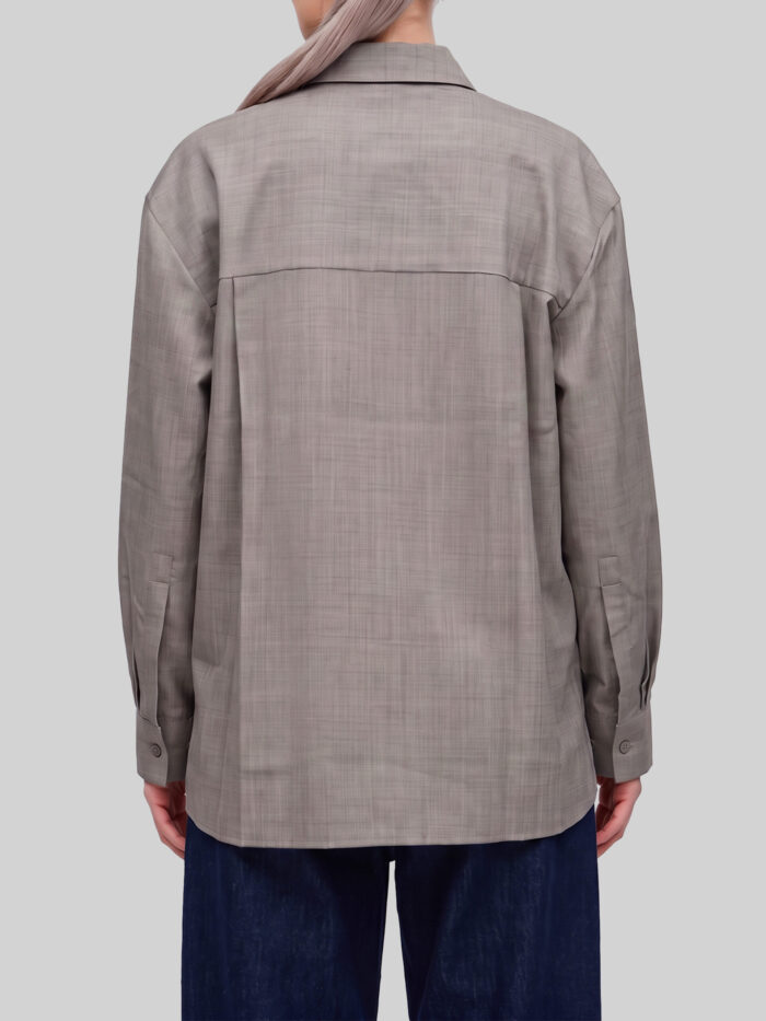 The Frankie Shop Oana shirt in light taupe melange