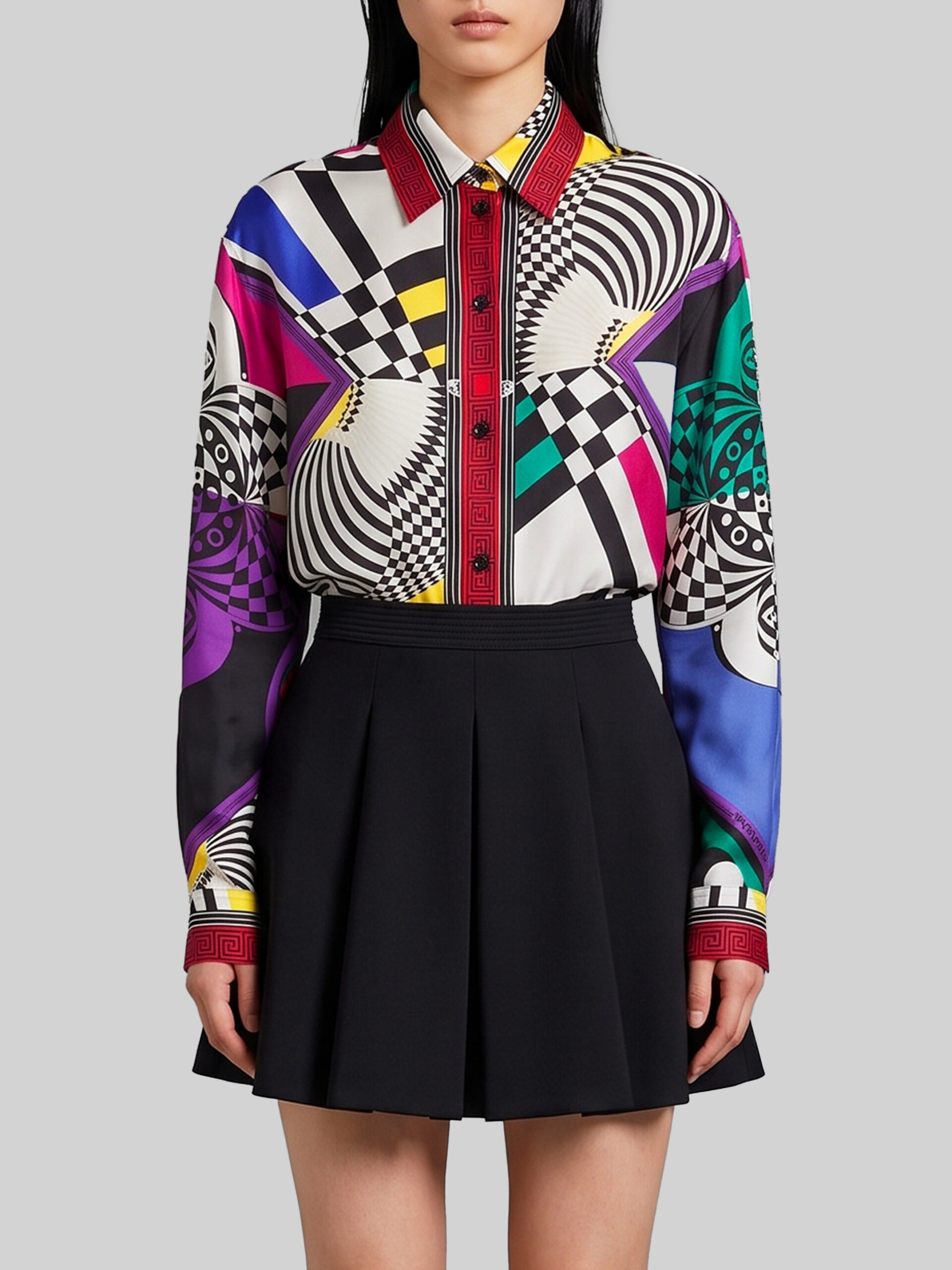 Versace Printed silk twill shirt