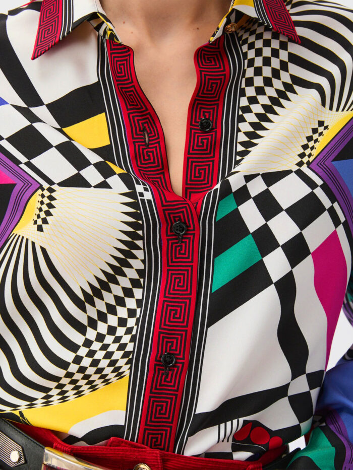 Versace Printed silk twill shirt