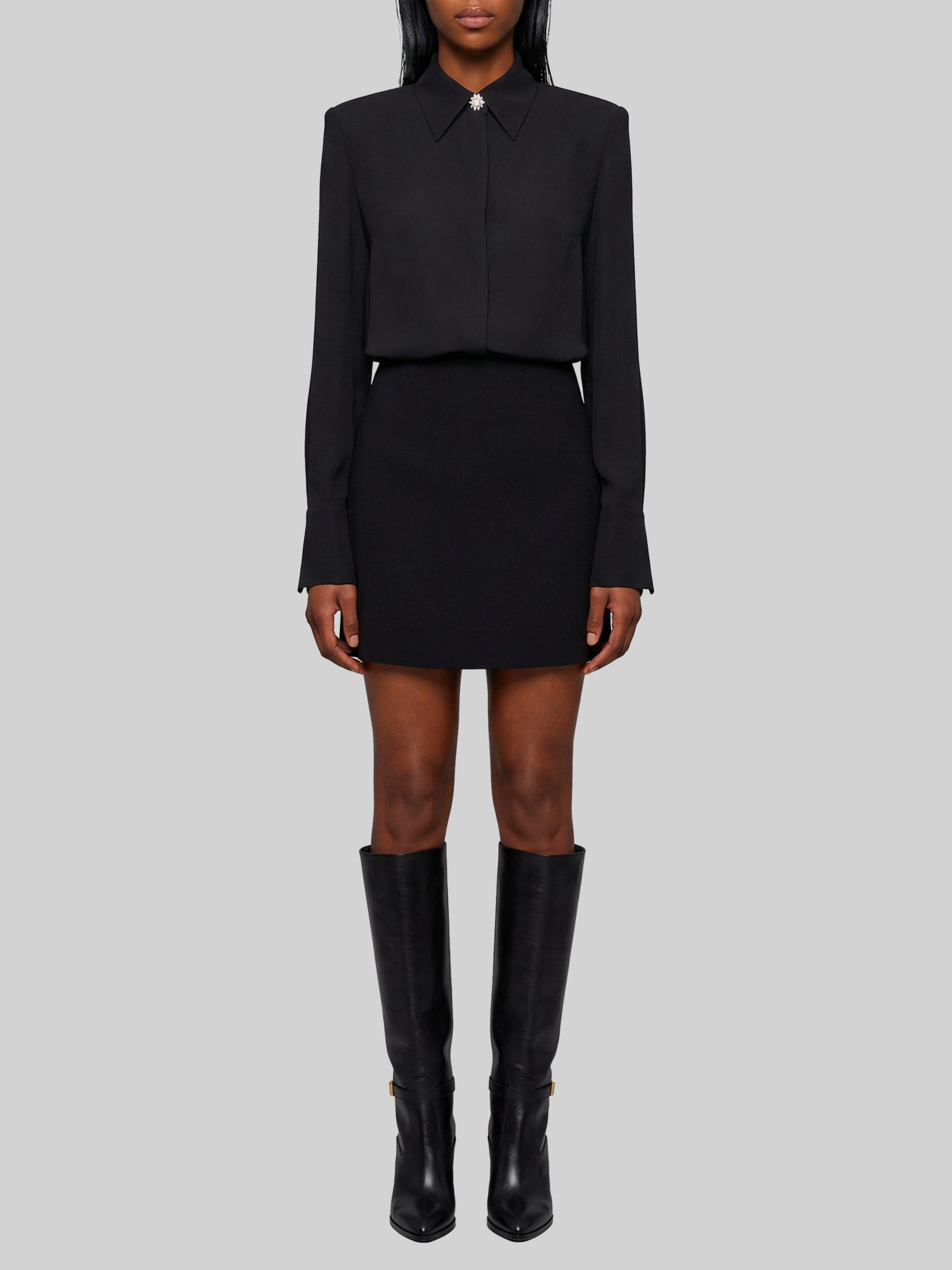Sutton New York Double georgette shirt dress