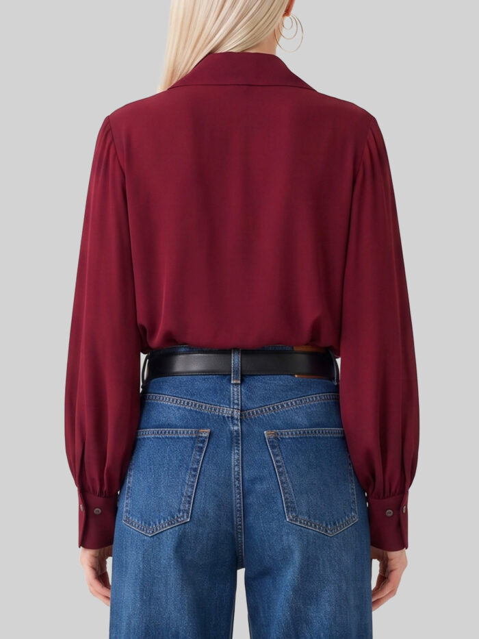Sutton New York Burgundy double georgette blouse