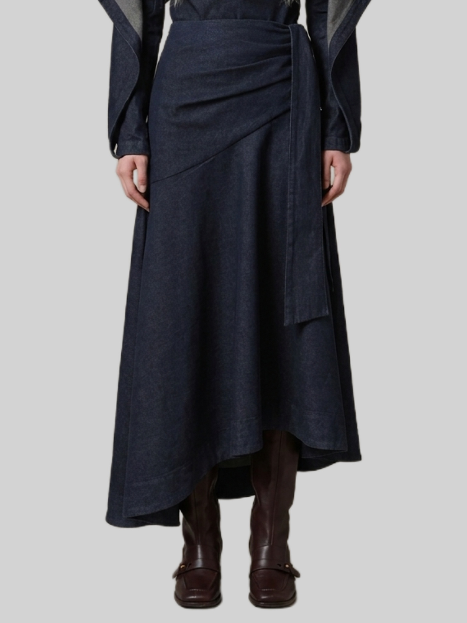 Zimmermann Maxi denim skirt with draping