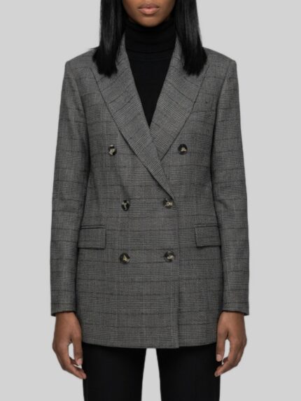 Sutton New York Double-breasted Prince of Wales check jacket