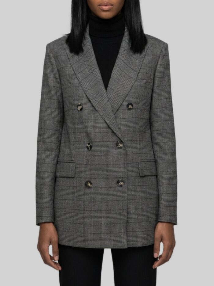 Sutton New York Double-breasted Prince of Wales check jacket