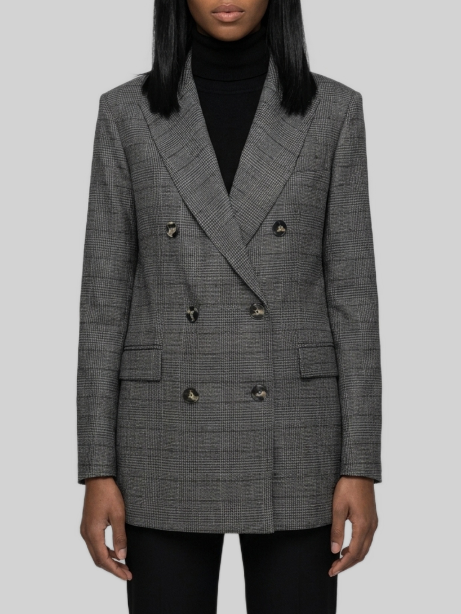 Sutton New York Double-breasted Prince of Wales check jacket