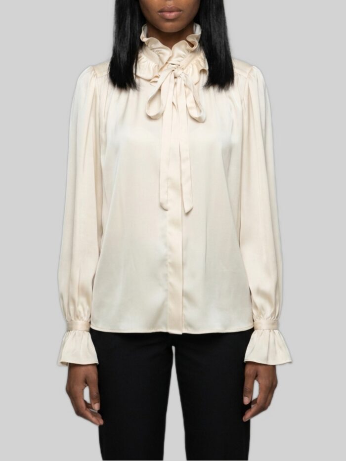 sutton new york champagne ruffled shirt Sutton New York Champagne ruffled shirt
