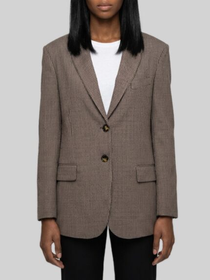 Sutton New York Single-breasted micro-check jacket