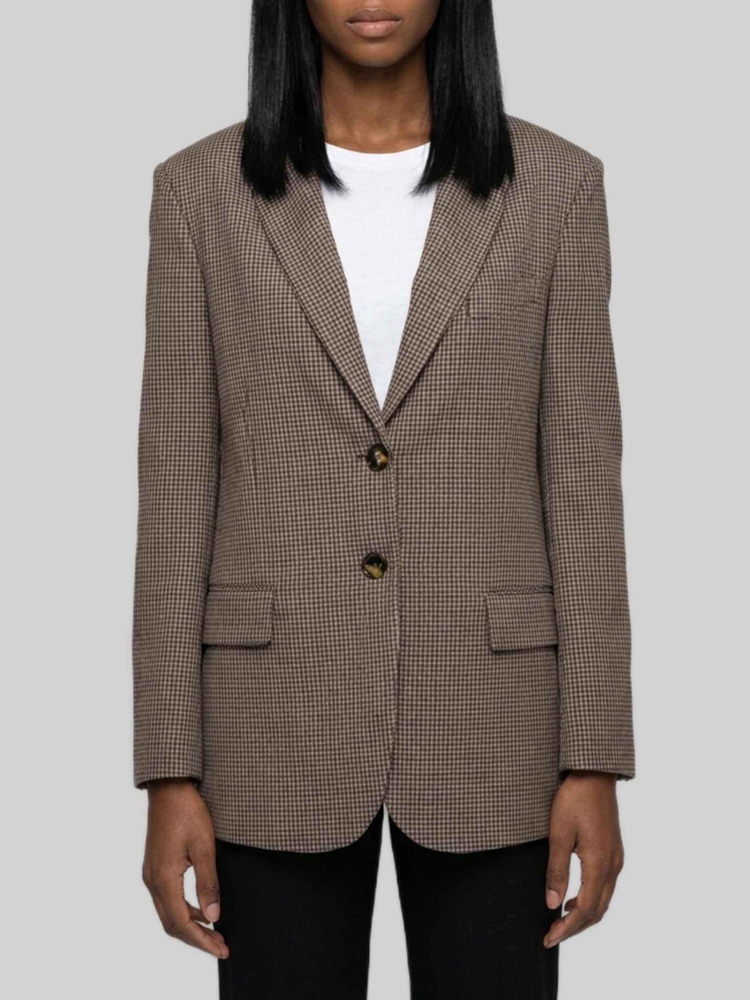 Sutton New York Single-breasted micro-check jacket