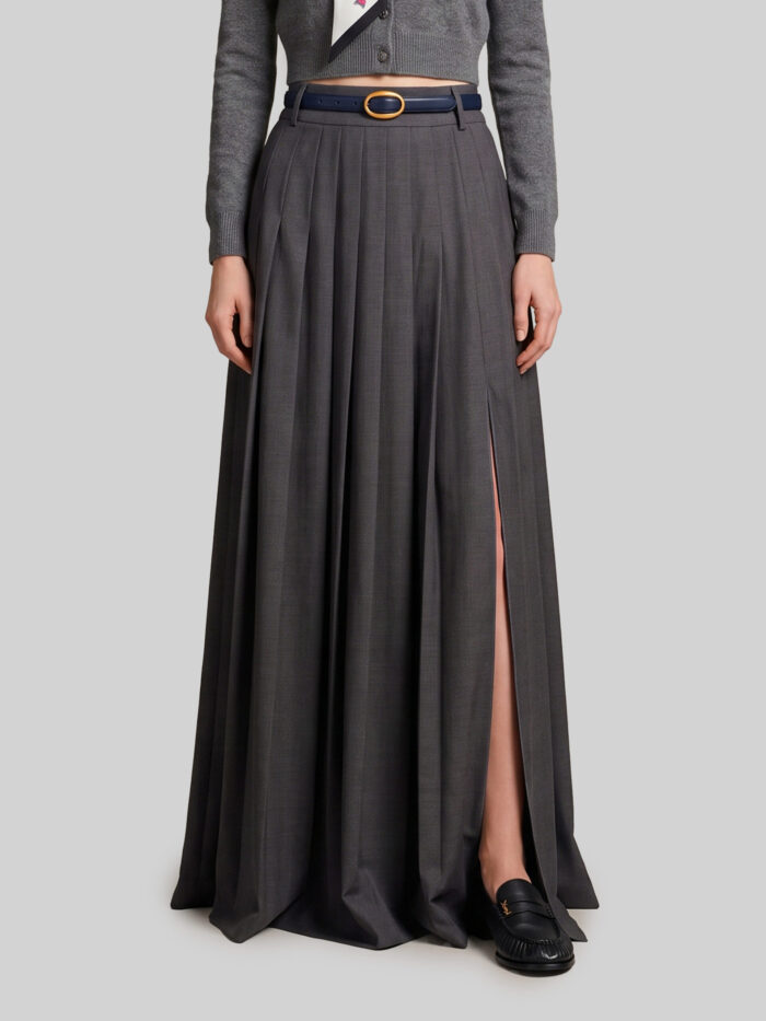 sutton new york anthracite maxi pleated skirt Sutton New York Anthracite maxi pleated skirt