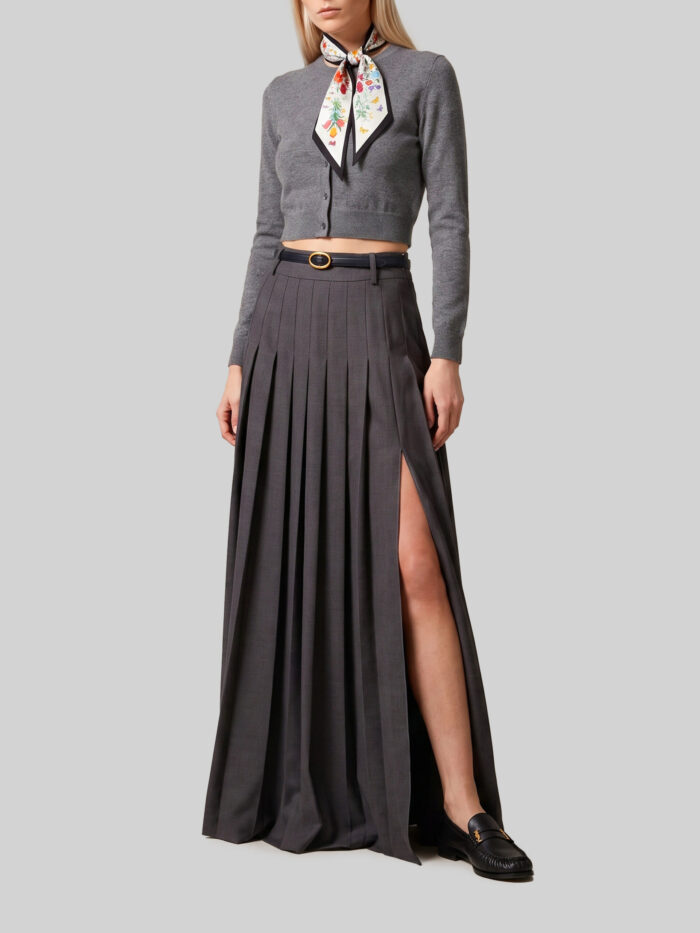 Sutton New York Anthracite maxi pleated skirt