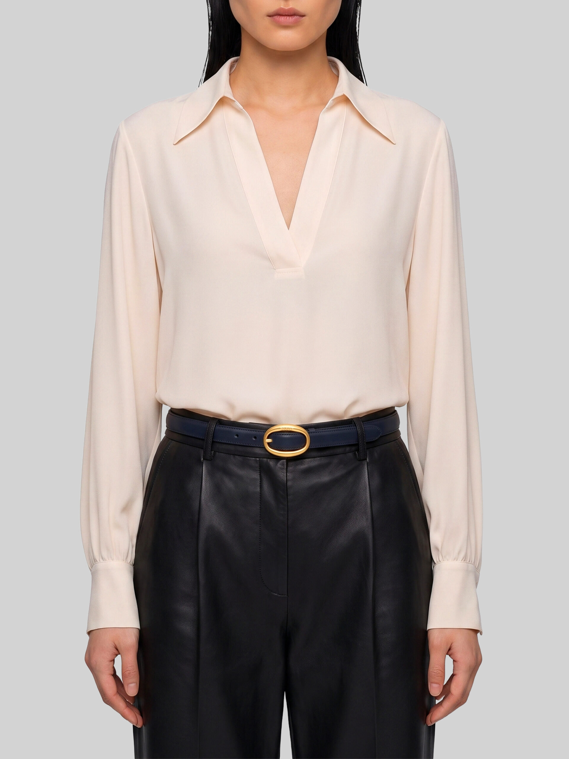 Sutton New York Champagne double georgette blouse