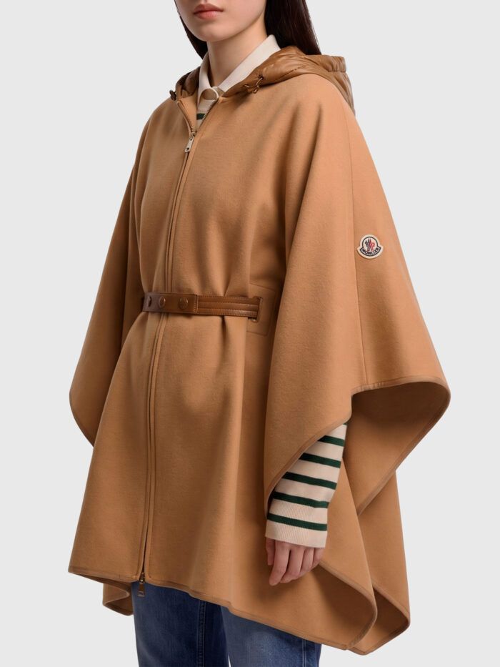 Moncler Padded wool-blend cape