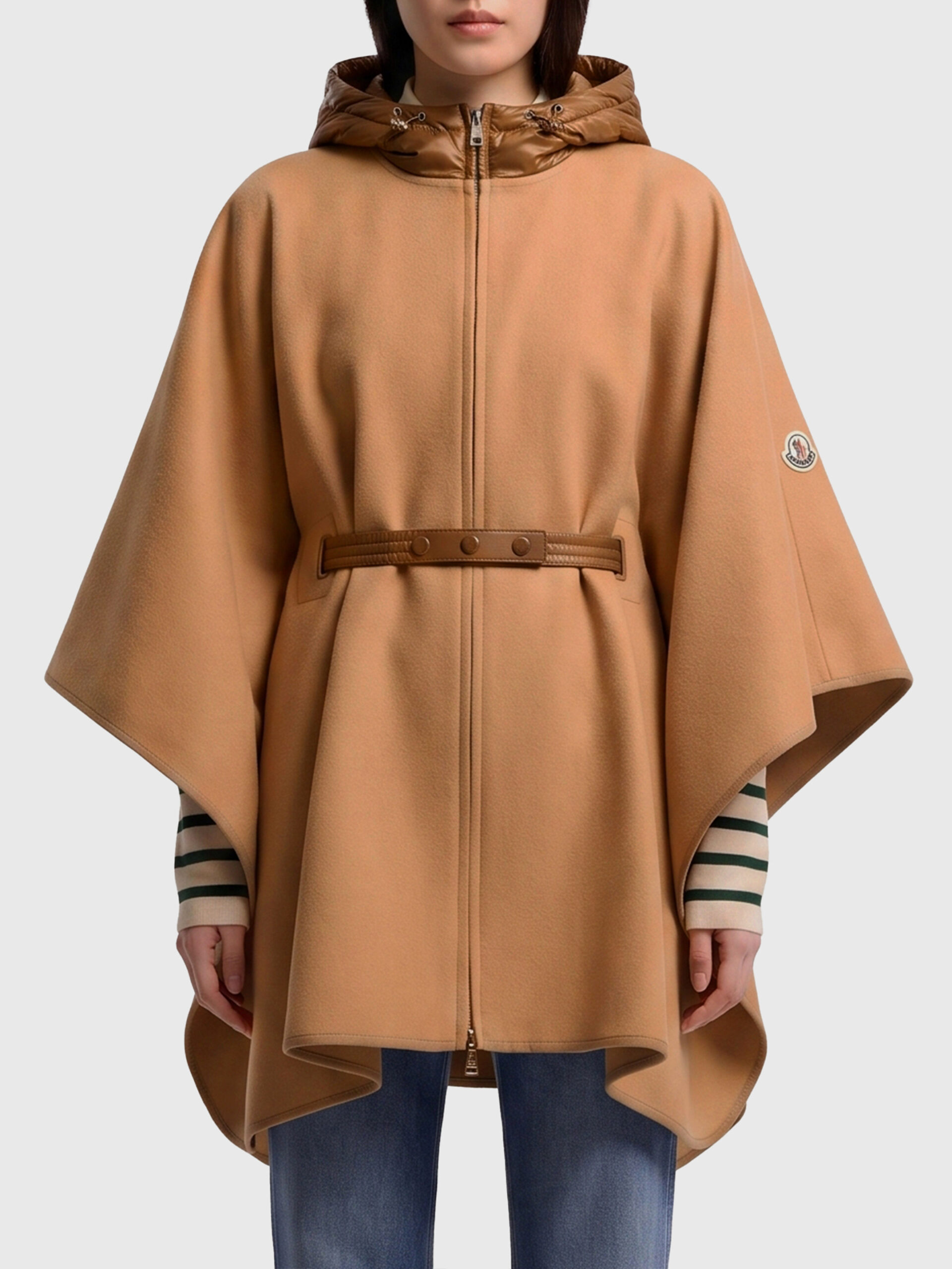 Moncler Padded wool-blend cape