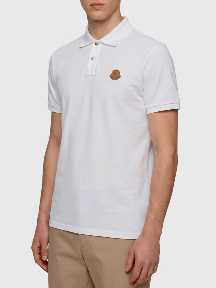 Moncler Cotton piqué polo shirt with logo patch