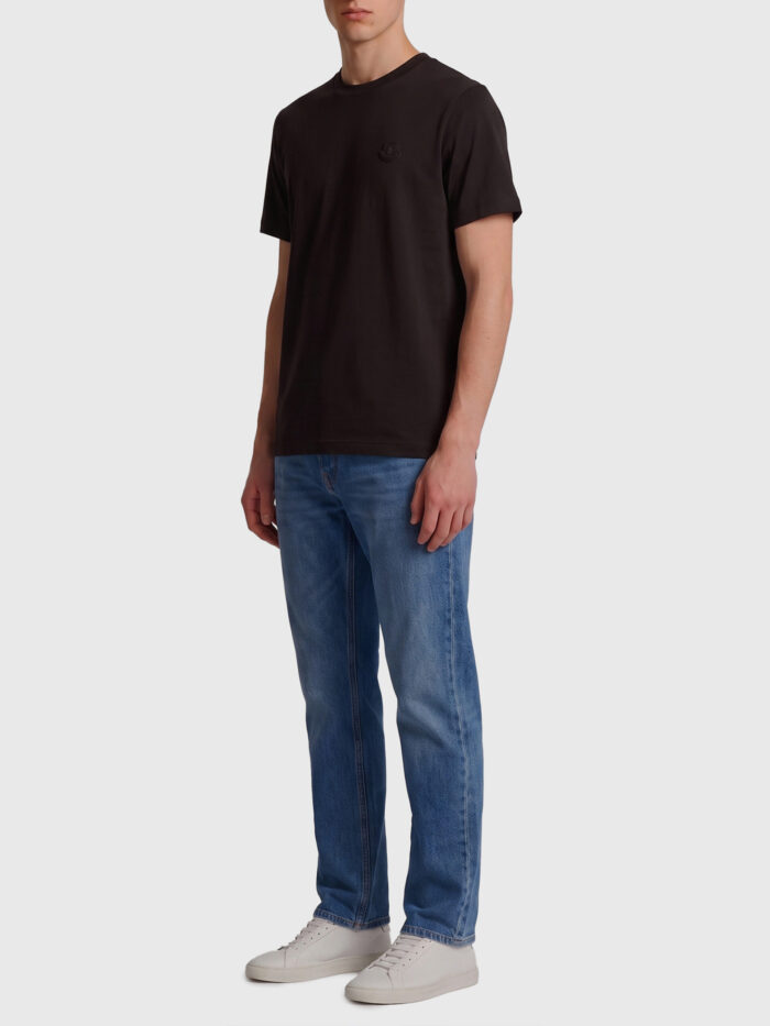 Moncler Cotton t-shirt with leather logo