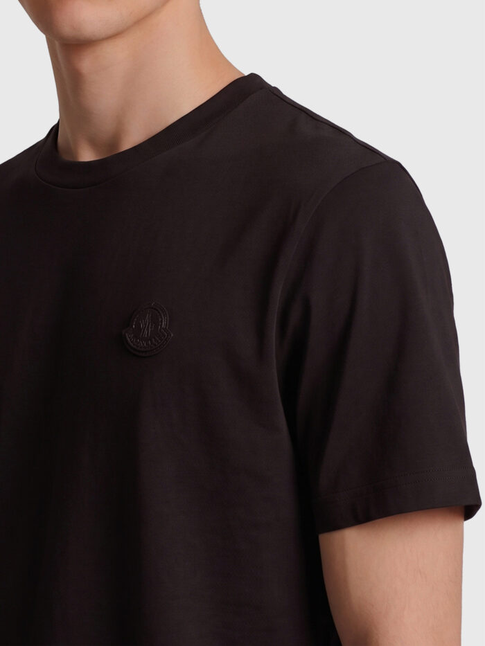 Moncler Cotton t-shirt with leather logo