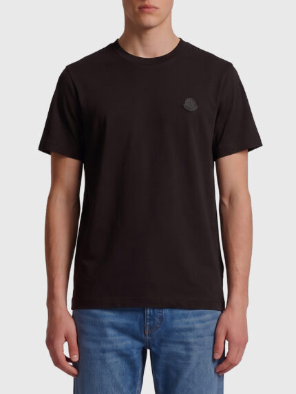 Moncler Cotton t-shirt with leather logo